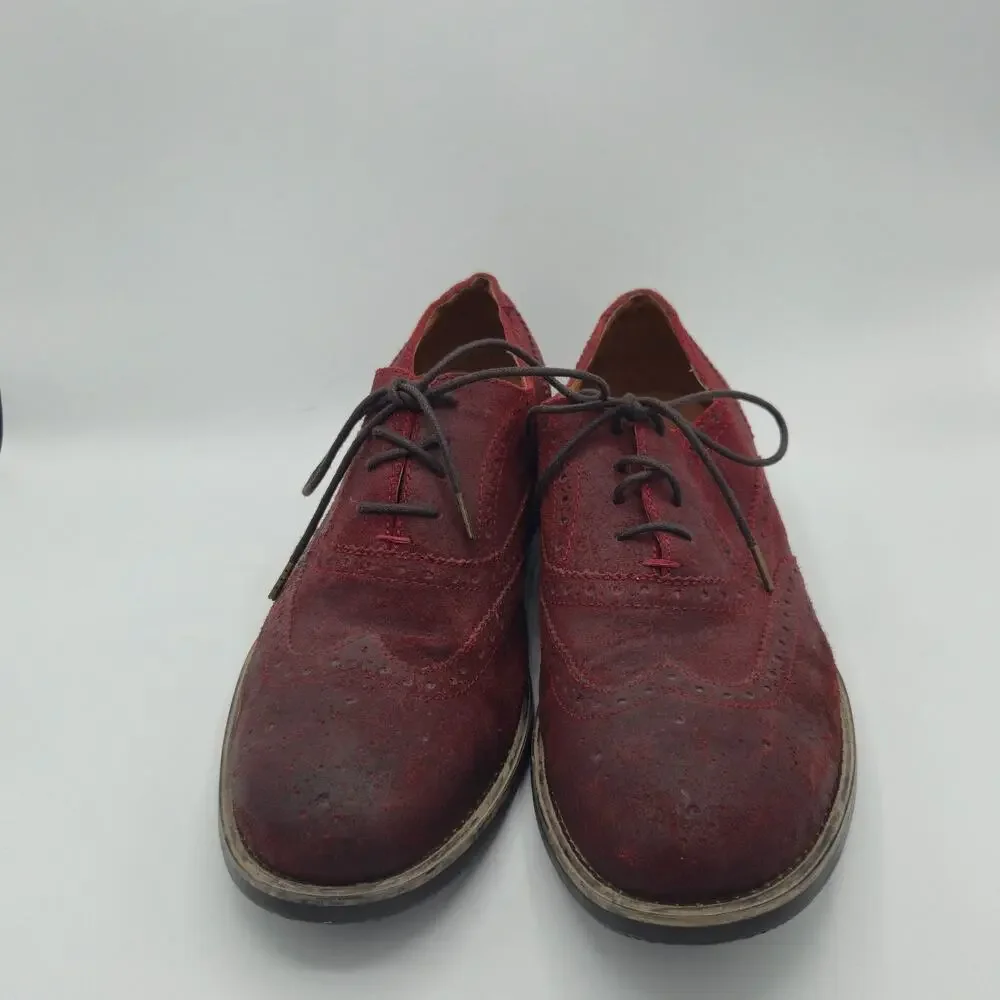 Kenneth Cole Reaction Rogue Trip Men's Size 10.5 Oxblood Red Suede Wingtip